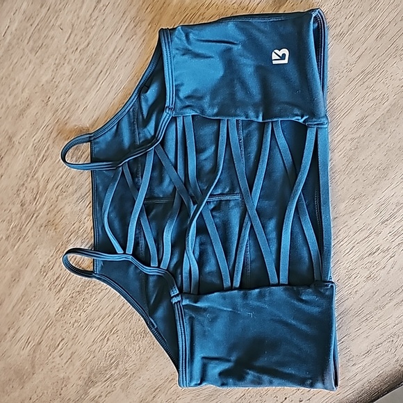 Buffbunny Ivy Crop Sports Bra Size Medium Dark Teal - Picture 2 of 8